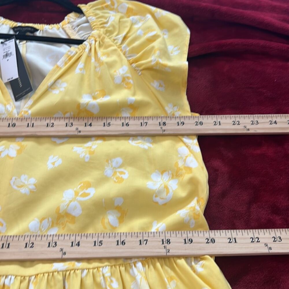 NWT Banana Republic MEDIUM Tiered Hem Yellow Dress - Picture 10 of 11
